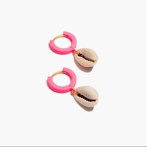 🐚 Madewell Shell Earrings 🐚 Neon Pink Mini Hoops